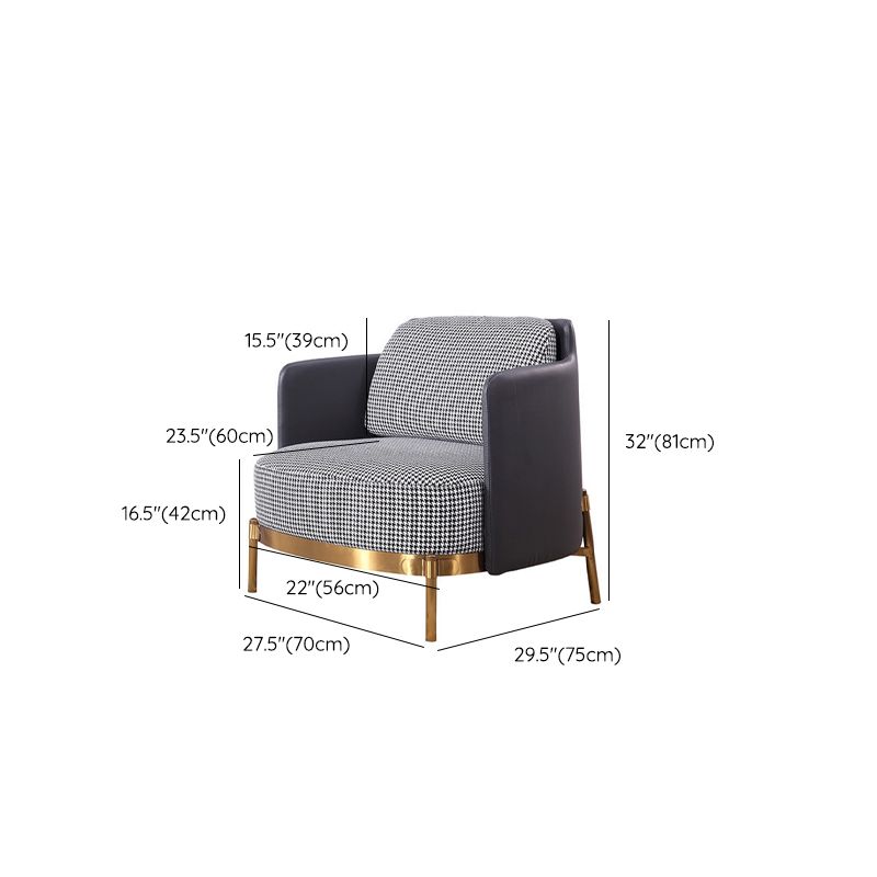 Chaise de baril à linge 29.52 "Chaise de large avec coussin pour le salon