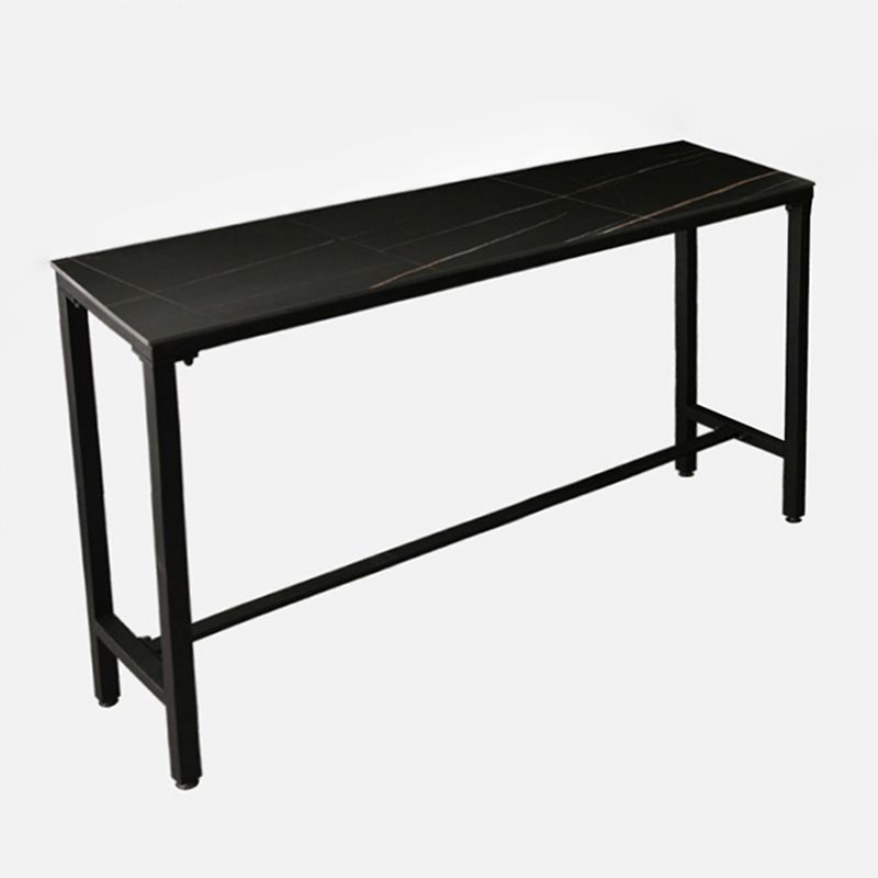 Modern Rectangle Bar Dining Table Stone Bar Table with Trestle Base Clearhalo 'Bar Furniture' 'Bar Tables' 'bar_tables' 'furn' 'furn_bar_tables' 'Furniture' 'Kitchen & Dining Furniture' 1200x1200_b9918604-ac4c-449c-9ba6-359c5ff3f106