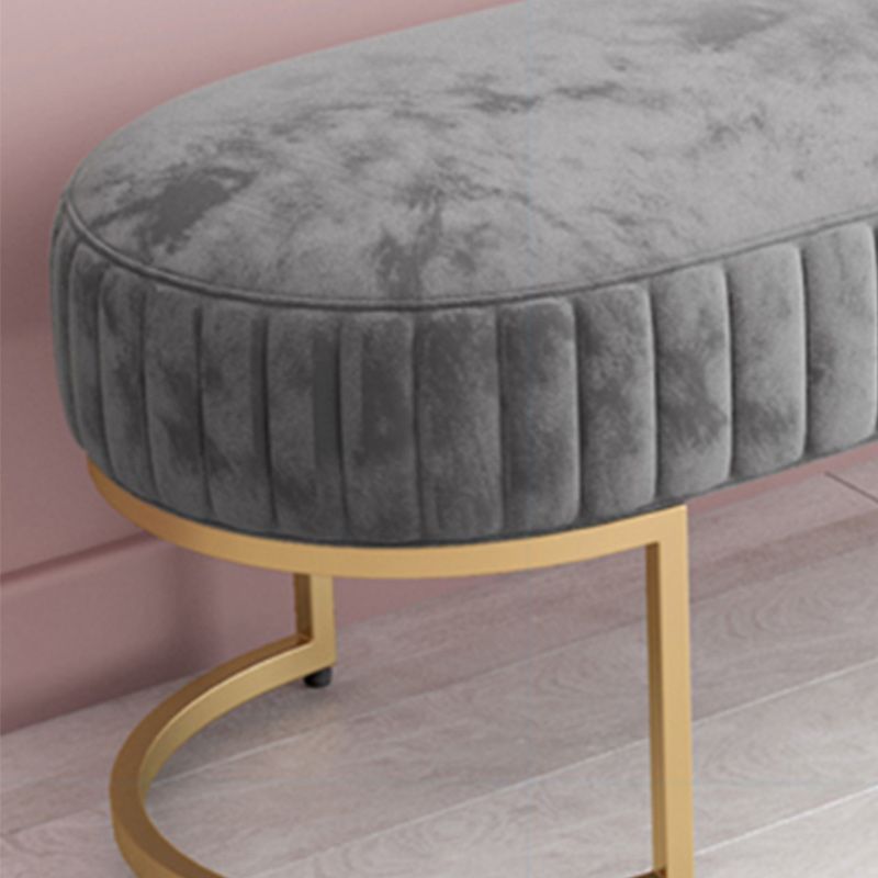 Modern Velvet Foam Bench Oval Solid Color Bench with Legs for Bedroom Clearhalo 'Benches' 'Chairs & Seating' 'furn' 'furn_benches' 'Furniture' 'Living Room Furniture' 1200x1200_b99206cf-5e55-446f-b92d-4dafd9b670d1