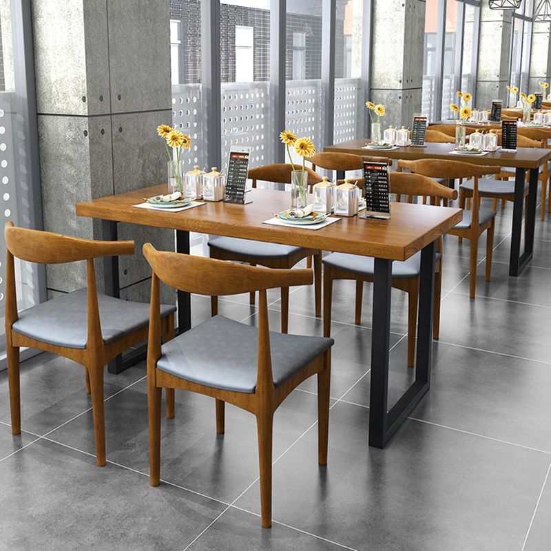 Rectangle Wood Color Dining Table Solid Wood Table with Double Pedestal Clearhalo ' dining_table' 'Dining Tables & Seating' 'Dining Tables' 'furn' 'furn_dining_table' 'Furniture' 'furniture_dining_table' 'Kitchen & Dining Furniture' 'kitchen&dining_furn' 'kitchen' 'kitchen_dining_table' 1200x1200_b99223f5-9a30-4ada-b6e4-da96856b2c0d