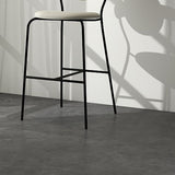 White Upholstered Bar Stools with Black Frame Contemporary Indoor Stools