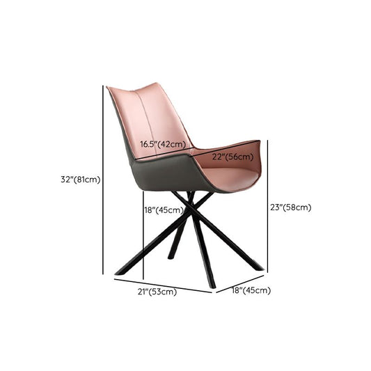 Industrial Style Arm Chair Upholstered Dining Arm Chair for Living Room