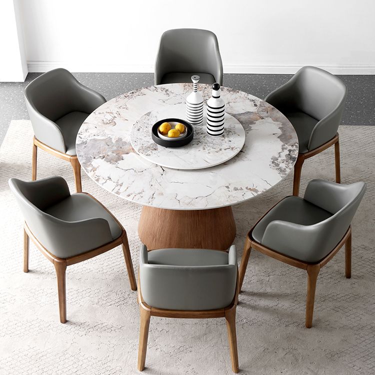 Contemporary Round Shape Gray Table Standard Sintered Stone Dining Table for Kitchen Clearhalo ' dining_table' 'Dining Tables & Seating' 'Dining Tables' 'furn' 'furn_dining_table' 'Furniture' 'furniture_dining_table' 'Kitchen & Dining Furniture' 'kitchen&dining_furn' 'kitchen' 'kitchen_dining_table' 1200x1200_b9968403-42b5-4fb5-866b-a9b7df6f745d