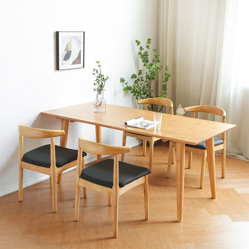 Solid Wood Dining Table Modern Brown Dining Table with 4 Legs Clearhalo 'Dining Tables & Seating' 'Dining Tables' 'dining_table' 'furn' 'furn_dining_table' 'Furniture' 'furniture_dining_table' 'Kitchen & Dining Furniture' 1200x1200_b99708c4-0e7e-4016-9d54-cca957669109