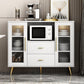 Sideboard in legno ingegnerizzato cassetto Glam Scaffali regolabili a scaffalatura con piano di lavoro in pietra