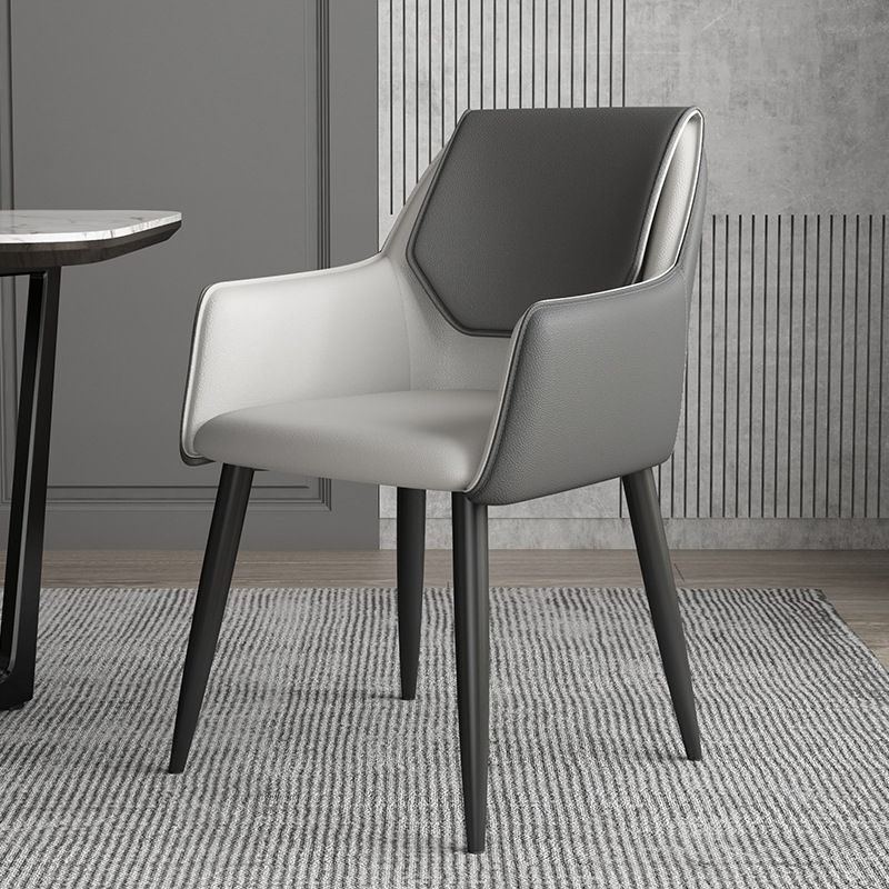 Modern Design Arm Solid Back Side Chairs Leather Dining Side Chair Clearhalo 'Dining Chairs' 'Dining Tables & Seating' 'dining_chair' 'furn' 'furn_dining_chair' 'Furniture' 'furniture_dining_chair' 'Kitchen & Dining Furniture' 1200x1200_b99777bd-95c7-4c31-bb72-a450bdd450ed