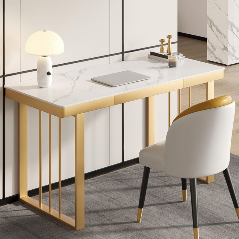 Glam 29.5"H Office Desk Sled Rectangular Writing Desk for Dormitory Clearhalo 'furn' 'furn_office_desk' 'Furniture' 'Office Desks' 'Office Furniture' 'office_desk' 1200x1200_b99837b9-4d5d-4e40-8018-c269df33b126