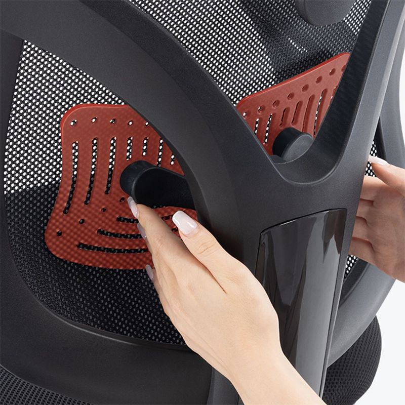 現代の人間工学に基づいたメッシュタスクチェアオフィス調節可能なアーム回転椅子