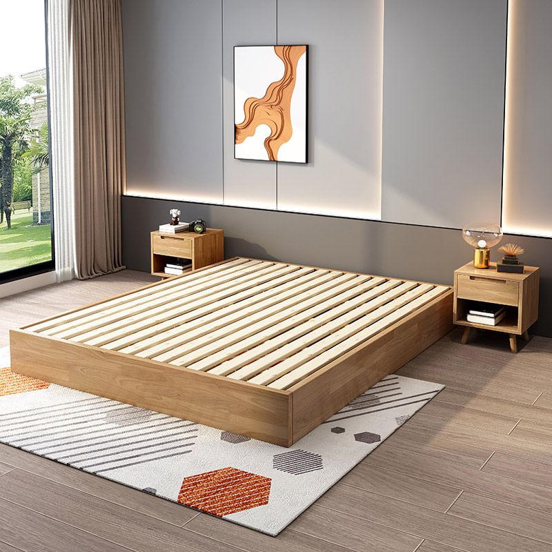 Mid-Century Modern Platform Bed Frame Solid Wood Platform Bed Clearhalo 'Bedroom Furniture' 'Beds' 'furn' 'furn_beds' 'Furniture' 1200x1200_b99b182d-193c-4766-9626-6efab574ceb9