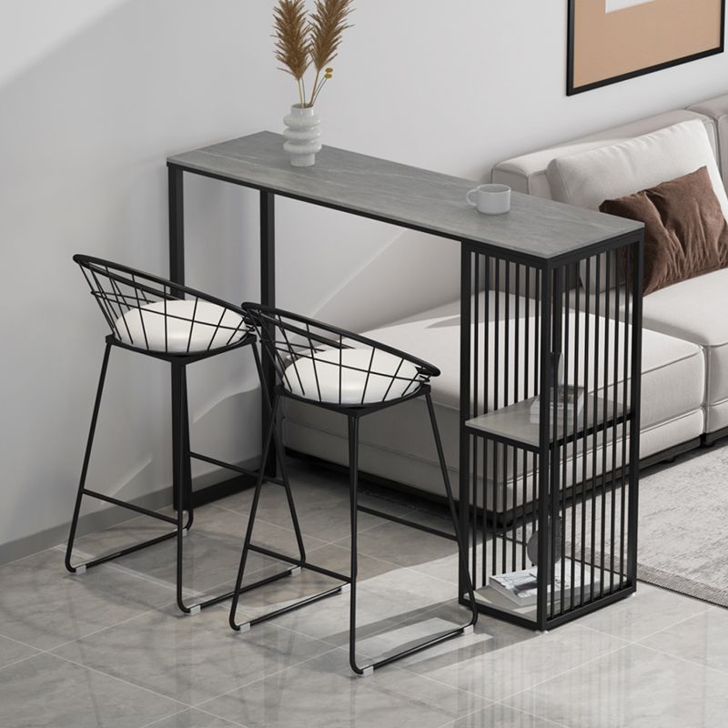 Glam Style Black Bar Table Faux Marble Top Rectangle Indoor Bistro Table Clearhalo 'Bar Furniture' 'Bar Tables' 'bar_tables' 'furn' 'furn_bar_tables' 'Furniture' 'furniture_bar_tables' 'Kitchen & Dining Furniture' 'kitchen&dining_furn' 'kitchen' 1200x1200_b99cc4cc-0c55-46f8-9b00-beb8ae233343