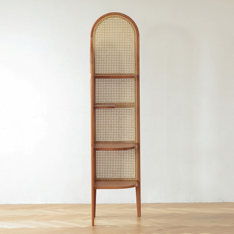 Gabinete de almacenamiento de triángulo de madera maciza de 71.3 "de cofre de rincón de alta calidad con 4 estantes