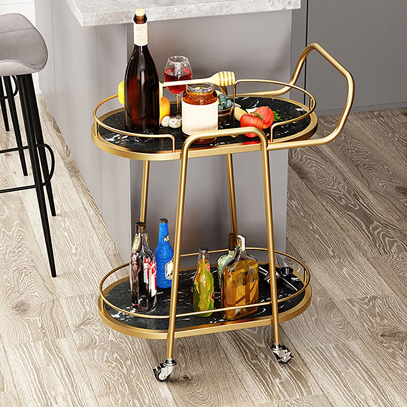 Tavolo da preparazione sala da pranzo in gambe oro carrello da cucina con ruote