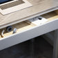 1 Drawer Writing Desk Rectangular Shaped Task Desk in Grey/Black for Home Clearhalo 'furn' 'furn_office_desk' 'Furniture' 'Office Desks' 'Office Furniture' 'office_desk' 1200x1200_b99e3857-bad6-46d0-8a08-70f470e5608e