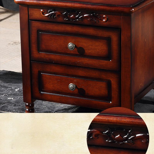 Mesa nocturna de madera de goma tradicional de 17.5 "W x 20" H para sala de estar para sala de estar