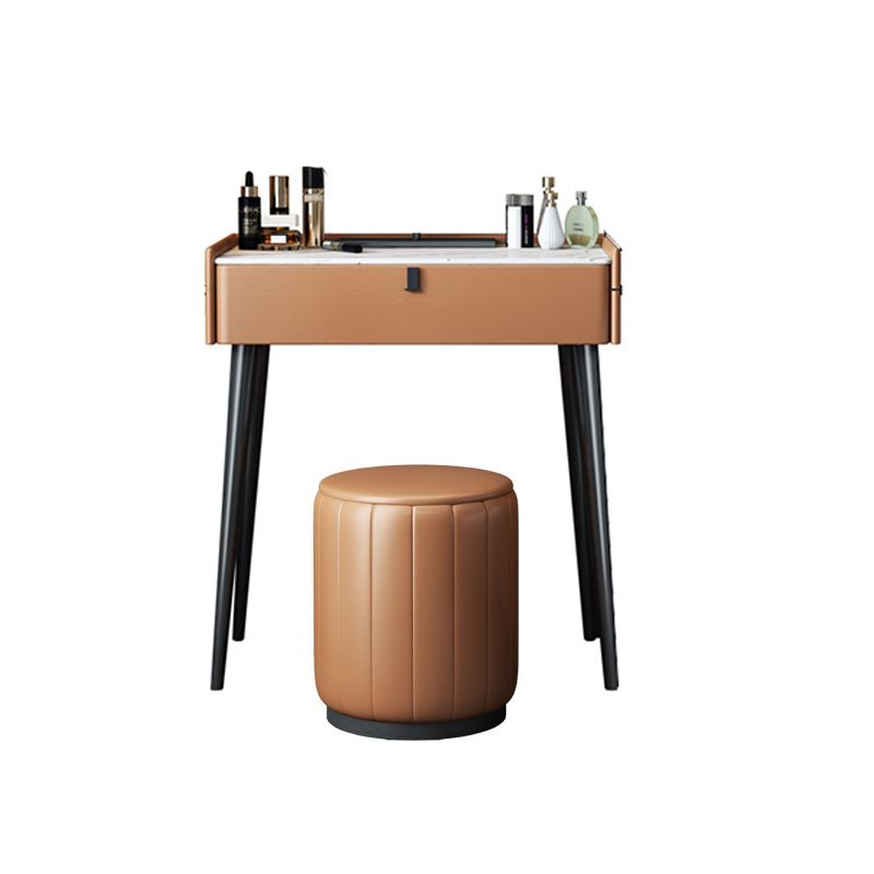 Modern 29.52 " H Slate Top Makeup Table with Drawers Vanity Stool