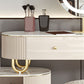 Tavolo da vanità in pietra lussuosa con cassetti da 30,7 "Hkeup da toeletta da toep set in beige