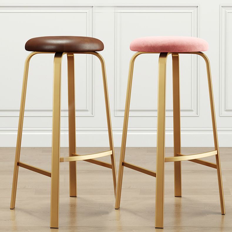 Footrest Upholstered Armless Bar Stool Matte Finish Backless Home Stool Clearhalo 'Bar Furniture' 'Bar Stools' 'bar_stools' 'furn' 'furn_bar_stools' 'Furniture' 'furniture_bar_stools' 'Kitchen & Dining Furniture' 1200x1200_b9a0995c-7cc9-43a1-a6d7-bfb4754a899c