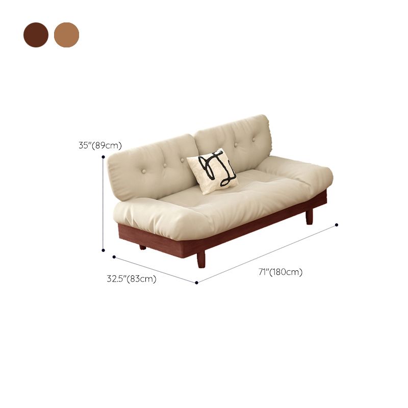 Scandinavian Solid Color Sofa 32.67" Wide Armless Tufted Back Sofa