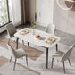 Mattes Finish Stone Esstisch Set für zu Hause 02.05.7 PCs Modernes Dinette Set