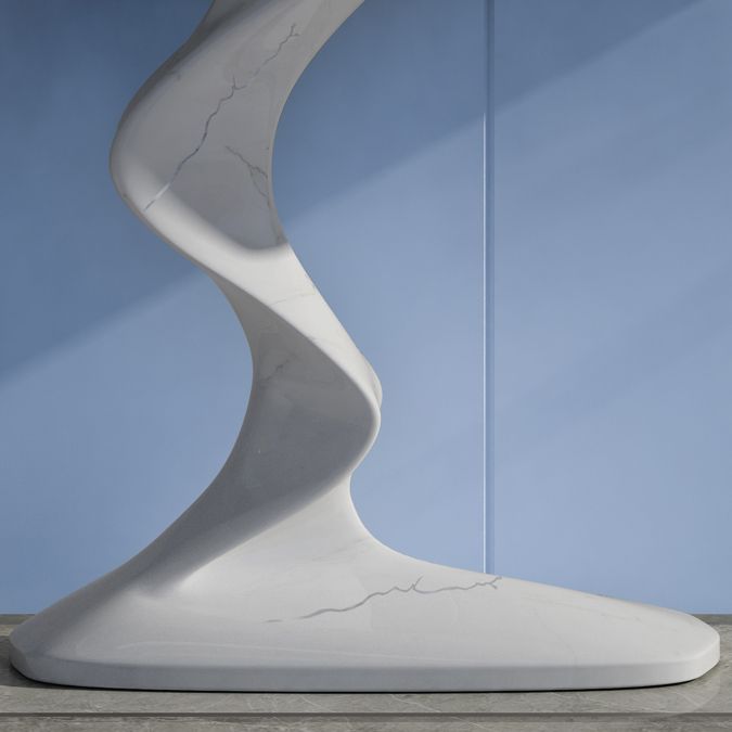 Modern Console Table Rectangle Stone Accent Table , 25.5 inch Wide