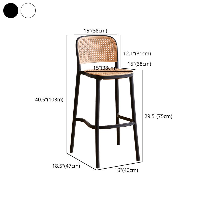 Contemporary Square Bar and Counter Stool Rattan Stool with 4 Legs Clearhalo 'Bar Furniture' 'Bar Stools' 'bar_stools' 'Furniture' 'furniture_bar_stools' 'Kitchen & Dining Furniture' 1200x1200_b9a32050-923c-484d-accb-3542ac856473
