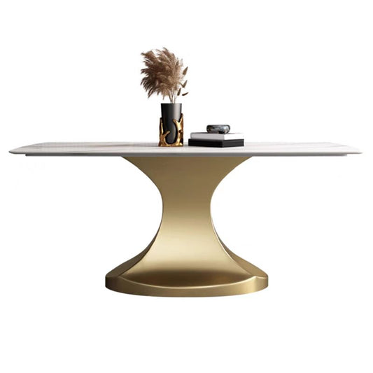 デザイナースタイル1/4/5/6/7ピース長方形ダイニングセット焼結ストーントップダイナーテーブルセット