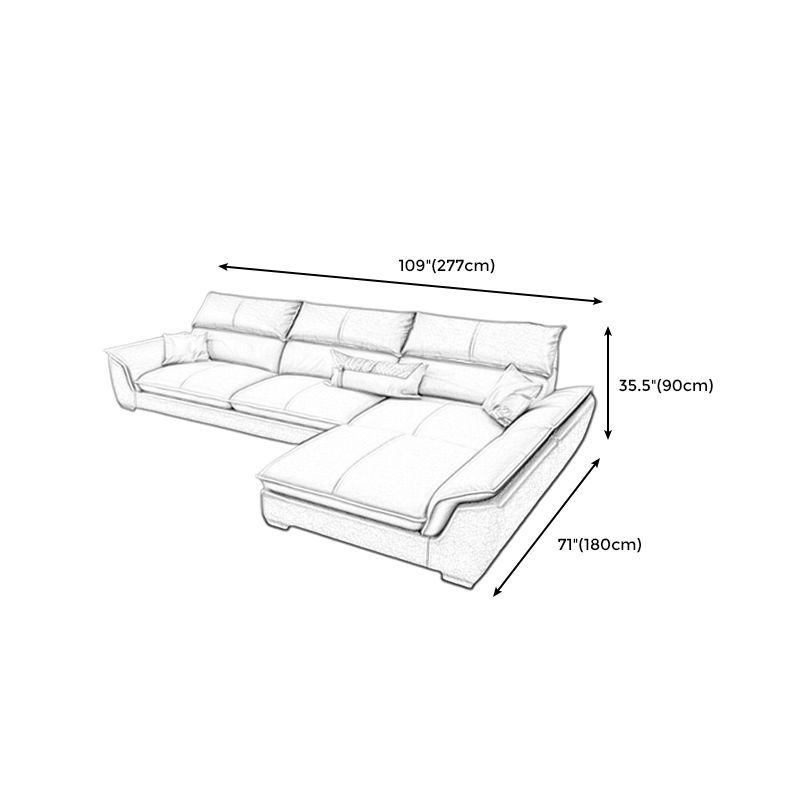 Modern Pillow Top Arm Sectional Sofa 35.43"HCushion Back Sofa Clearhalo 'furn' 'furn_sectionals' 'Furniture' 'furniture_sectionals' 'Living Room Furniture' 'Sectionals' 1200x1200_b9a465bb-df4f-4f8d-8567-8350c1d5d25d