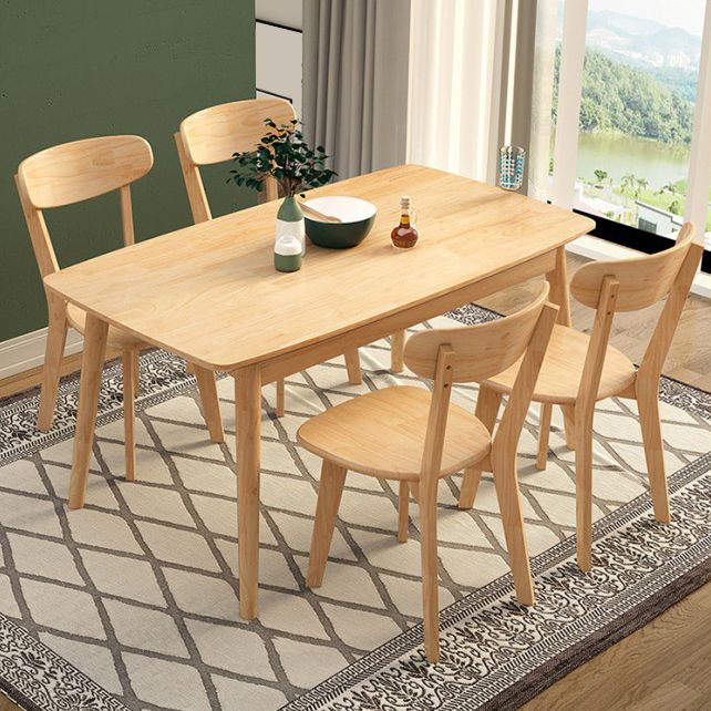 1/2/5/7 Pieces Rectangle Modern Wood Furniture Standard Height Dining Table Set Clearhalo 'Dining Room Sets' 'Dining Tables & Seating' 'dining_room_set' 'furn' 'furn_dining_room_set' 'Furniture' 'furniture_dining_room_set' 'Kitchen & Dining Furniture' 'kitchen&dining_furn' 'kitchen' 1200x1200_b9a6ca5a-0c95-44ea-8096-98bb95fb3052