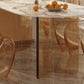 Glossy Beige Dinette Table with Double Pedestal Modern Dining Table for Home Clearhalo 'Dining Tables & Seating' 'Dining Tables' 'dining_table' 'furn' 'furn_dining_table' 'Furniture' 'Kitchen & Dining Furniture' 1200x1200_b9a6f44b-a59b-4055-835e-8a73c82823bd