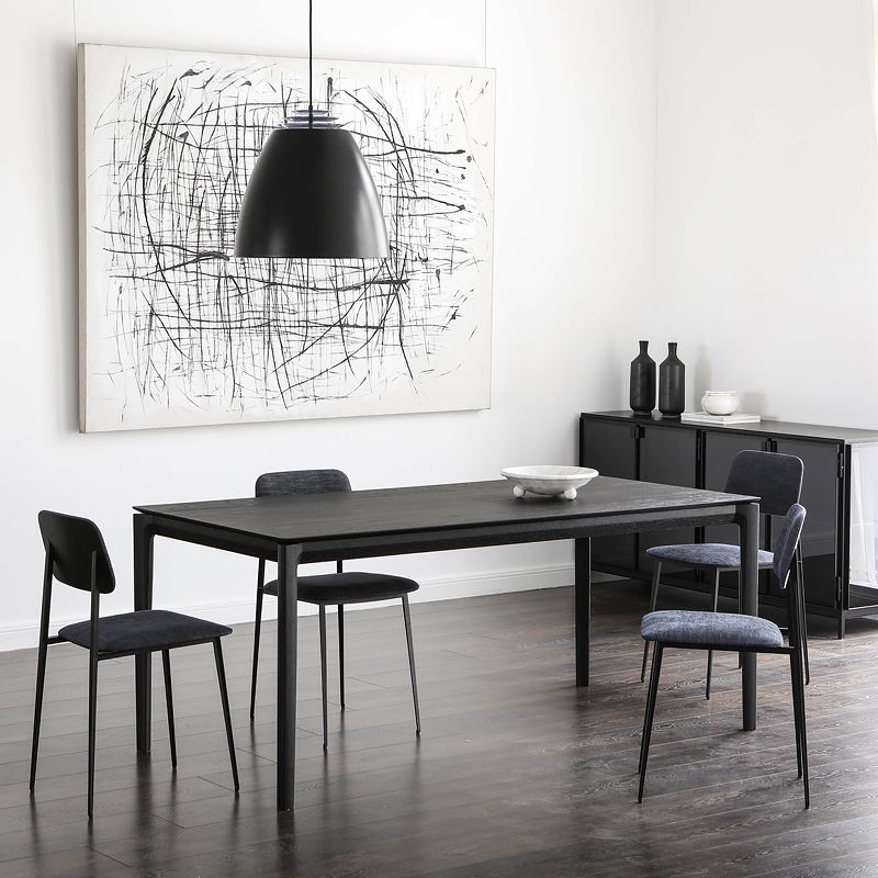 Rectangle 4 Legs Industrial Dining Table Black Fixed Table of Solid Wood Clearhalo ' dining_table' 'Dining Tables & Seating' 'Dining Tables' 'furn' 'furn_dining_table' 'Furniture' 'furniture_dining_table' 'Kitchen & Dining Furniture' 'kitchen&dining_furn' 'kitchen' 'kitchen_dining_table' 1200x1200_b9a81cdc-ea63-491b-8930-ad665eaf7e8b
