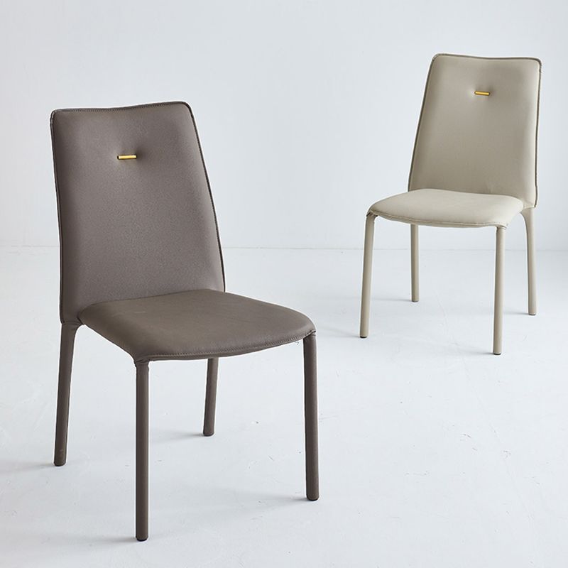 Modern Style Leather Dining Chairs Solid Back Stackable Side Chair for Home Use (Set of 2) Clearhalo ' kitchen&dining_furn' 'Dining Chairs' 'Dining Tables & Seating' 'dining_chair' 'furn' 'furn_dining_chair' 'Furniture' 'furniture_dining_chair' 'Kitchen & Dining Furniture' 'kitchen' 1200x1200_b9a94cb8-422d-4f15-a4a7-b3f8fac9a888