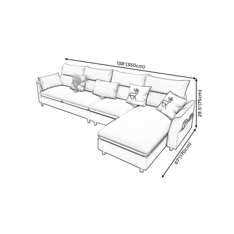 L-Shape High Back Sectional Slipcovered Straight Arm Sofa with Storage Clearhalo 'furn' 'furn_sectionals' 'Furniture' 'furniture_sectionals' 'Living Room Furniture' 'Sectionals' 1200x1200_b9aabd2e-d210-4d2f-8e57-4255ae16dbc4
