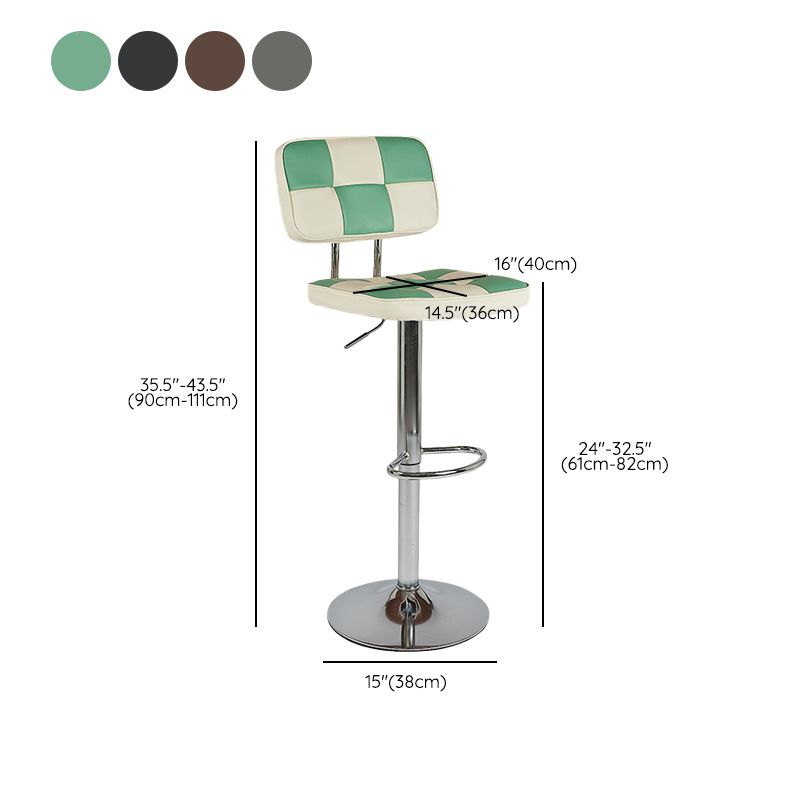 Contemporary Adjustable Height Swivel Upholstered Bar Stool with Footrest Clearhalo 'Bar Furniture' 'Bar Stools' 'bar_stools' 'furn' 'furn_bar_stools' 'Furniture' 'Kitchen & Dining Furniture' 1200x1200_b9aae9d1-20bc-4ae4-9c96-699b2ef67e90