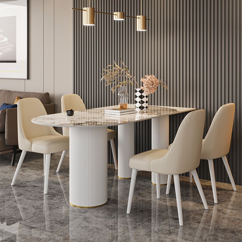 Metal Traditional Luxury Free Form Indoor Table Sintered Stone Table with 3 Legs Clearhalo ' dining_table' 'Dining Tables & Seating' 'Dining Tables' 'furn' 'furn_dining_table' 'Furniture' 'furniture_dining_table' 'Kitchen & Dining Furniture' 'kitchen&dining_furn' 'kitchen' 'kitchen_dining_table' 1200x1200_b9ab4418-3200-41a3-95fd-f672f6f2aafa