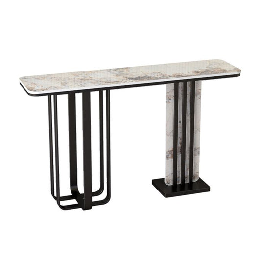 Modern Stone Console Table 31.5" Tall Stain Resistant Accent Table