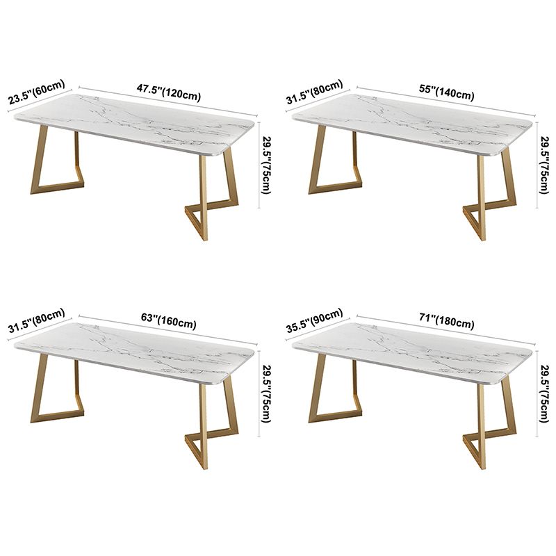 Metal Traditional Luxury Rectangle Indoor Table Sintered Stone Table with Sled Base Clearhalo ' dining_table' 'Dining Tables & Seating' 'Dining Tables' 'furn' 'furn_dining_table' 'Furniture' 'furniture_dining_table' 'Kitchen & Dining Furniture' 'kitchen&dining_furn' 'kitchen' 'kitchen_dining_table' 1200x1200_b9aef27c-ef0d-460e-8059-dfceb9110168