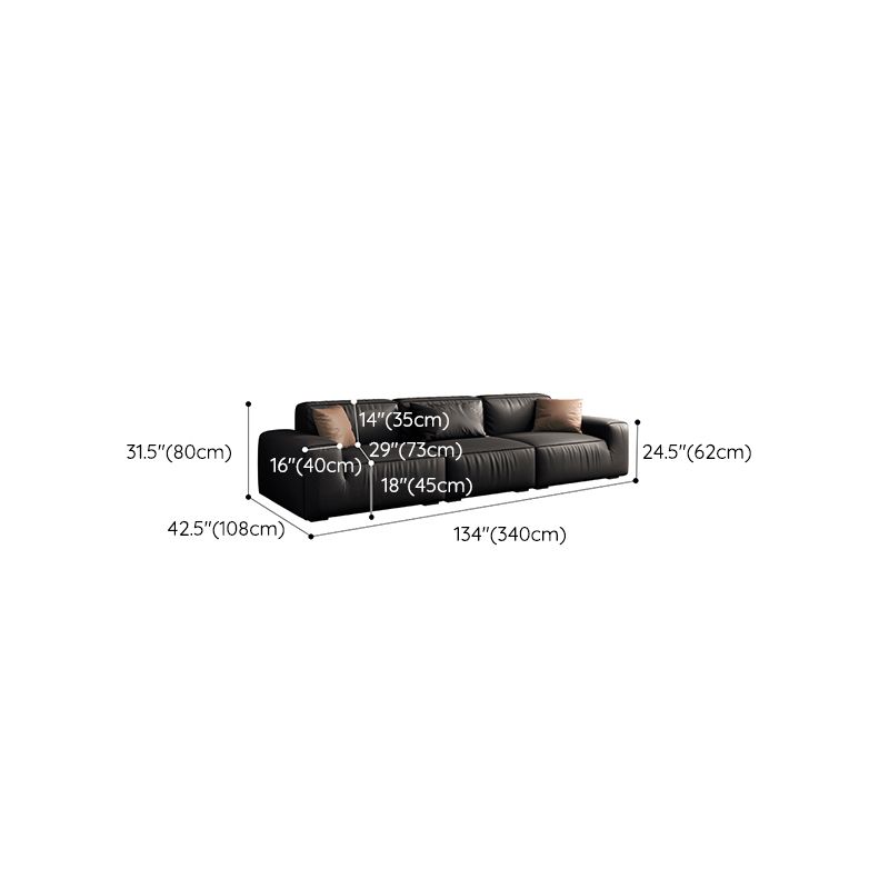 Industrial Black Genuine Leather Cushions Square Arm Living Room Settee Clearhalo 'furn' 'furn_sofas' 'Furniture' 'Living Room Furniture' 'Sofa' 'sofas' 1200x1200_b9af69fc-6842-442e-8757-f720a8c4cac4
