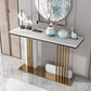 Glam Accent Table Rectangle Stone Console Table , 12.5 inch Wide