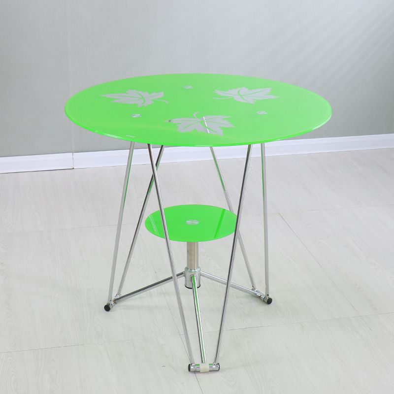 Round Tripod Dining Site Table Metal Dinette Table with Tempered Glass Clearhalo ' dining_table' 'Dining Tables & Seating' 'Dining Tables' 'Furniture' 'furniture_dining_table' 'Kitchen & Dining Furniture' 'kitchen&dining_furn' 'kitchen' 'kitchen_dining_table' 1200x1200_b9afa98d-cecc-4e46-b7d7-7394edfc729d