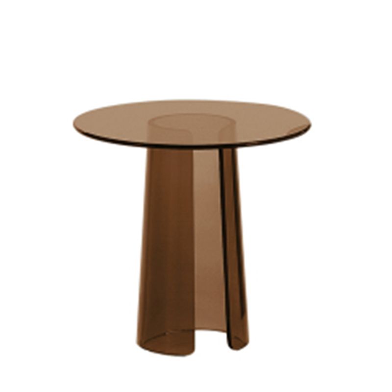 Contemporary Round Side End Table, Clear Pedestal End Table for Living Room Clearhalo 'Coffee & Accent Tables' 'End & Side Tables' 'end_side_table' 'end_side_tables' 'furn' 'furn_end_side_tables' 'Furniture' 'furniture_end_side_table' 'Living Room Furniture' 1200x1200_b9afbb47-0699-4487-bc3b-3da2ae505298