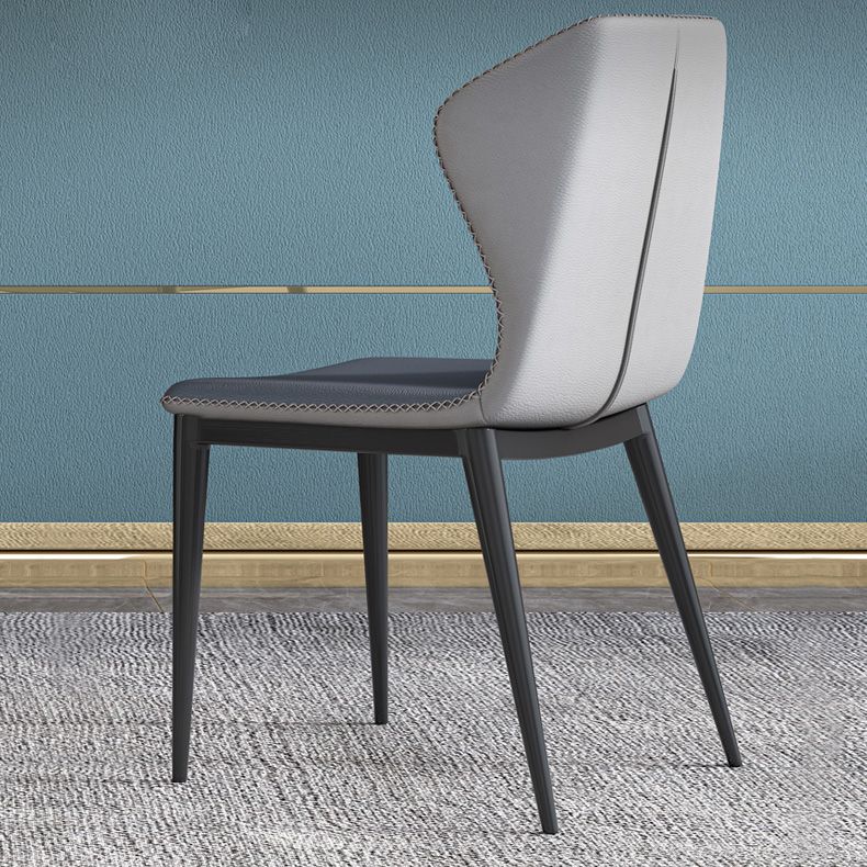 Modern Faux Leather Dining Chair Metal Dining Room Chairs for Home Use Clearhalo ' kitchen&dining_furn' 'Dining Chairs' 'Dining Tables & Seating' 'dining_chair' 'furn' 'furn_dining_chair' 'Furniture' 'furniture_dining_chair' 'Kitchen & Dining Furniture' 'kitchen' 1200x1200_b9b2687d-14de-40e6-9d29-b37e16d6215e