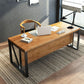 Industrial Pine Wood Dining Table Rectangle Table with Metal Trestle Base Clearhalo ' dining_table' 'Dining Tables & Seating' 'Dining Tables' 'furn' 'furn_dining_table' 'Furniture' 'furniture_dining_table' 'Kitchen & Dining Furniture' 'kitchen&dining_furn' 'kitchen' 'kitchen_dining_table' 1200x1200_b9b418e5-18f5-4003-b439-e3447f0b2ebf