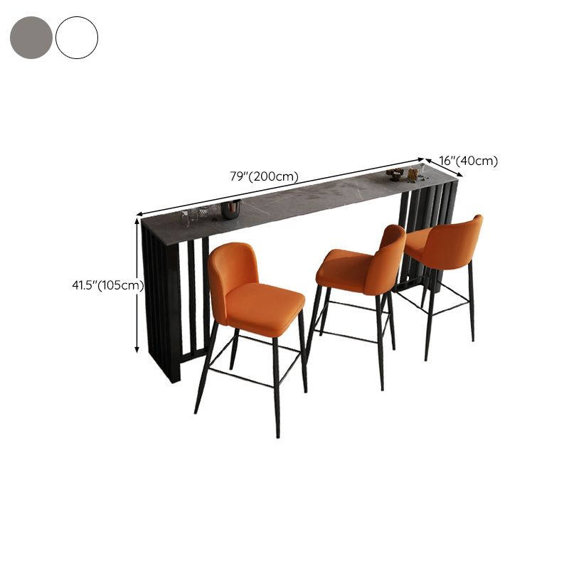 Contemporary Style Rectangle Bar Table Stone Double Pedestal Bar Dining Table for Home Clearhalo 'Bar Furniture' 'Bar Tables' 'bar_tables' 'furn' 'furn_bar_tables' 'Furniture' 'Kitchen & Dining Furniture' 1200x1200_b9b45999-2a8d-4960-8dc1-779fd80ffed6