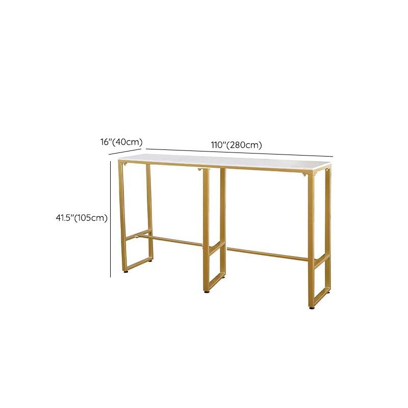 Glam Pub Height Dining Table Stone and White Bar Table for Living Room Clearhalo 'Bar Furniture' 'Bar Tables' 'bar_tables' 'furn' 'furn_bar_tables' 'Furniture' 'Kitchen & Dining Furniture' 1200x1200_b9b46405-90bc-4b23-9b75-9e90cf0da63c