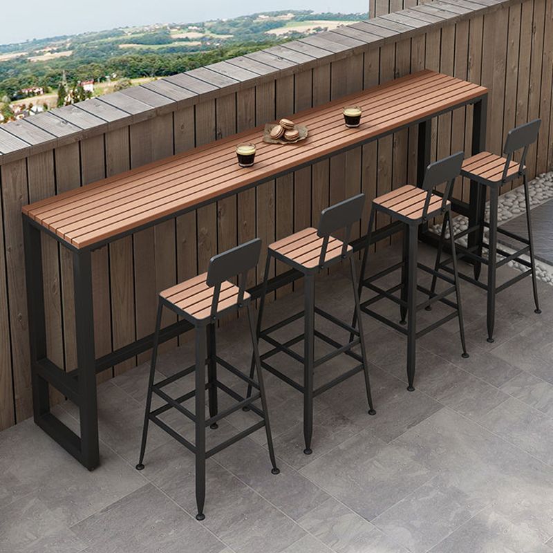 Industrial Rectangle Bar Table Set 1/4/5 Pieces Wood Counter Table Clearhalo 'Bar Furniture' 'furn' 'furn_home_bar_bar_sets' 'Furniture' 'Home Bars & Bar Sets' 'home_bar_bar_sets' 'Kitchen & Dining Furniture' 1200x1200_b9b48a89-4be9-4019-b140-5d9c3a07fdfc
