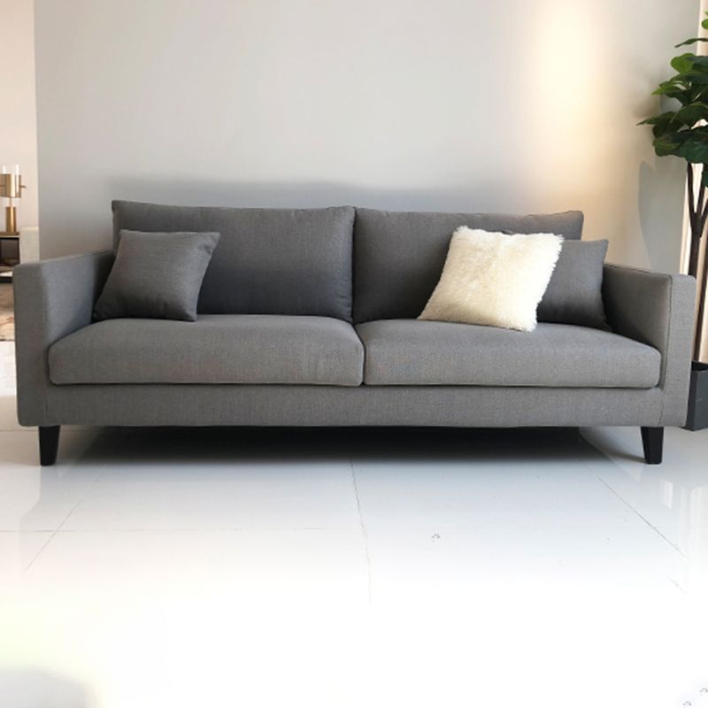 Contemporary Linen Tuxedo Arm Standard Sofa with Loose Back for Living Room Clearhalo 'furn' 'furn_sofas' 'Furniture' 'furniture_sofas' 'kitchen' 'kitchen_sofas' 'Living Room Furniture' 'Sofa' 'sofas' 1200x1200_b9b4eb30-d3c9-4380-9f75-556fcfe662a7