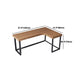 Escritorio de escritura en forma de L mesa de escritura industrial con patas de metal
