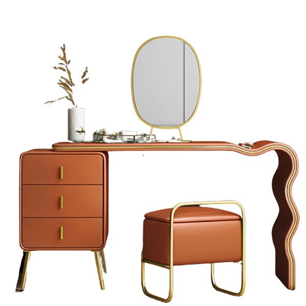 Vanity Faux Makeup Dreshing Table avec miroir et ensembles de tabourets