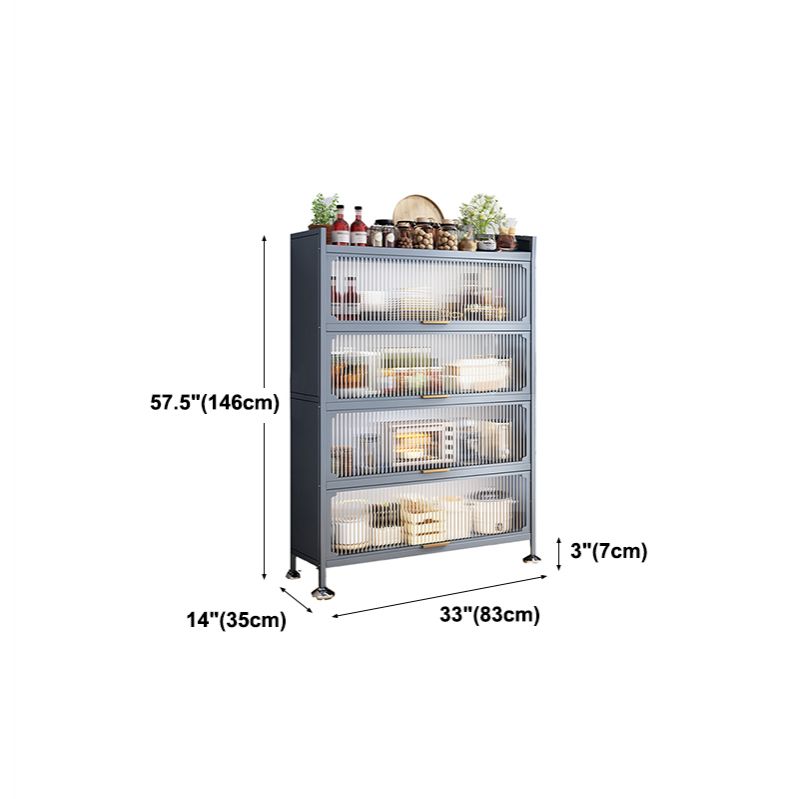 Modern Style Kitchen Server Glass Doors Metal Frame Server for Living Room Clearhalo 'buffet_sideboard' 'Buffets & Sideboards' 'furn' 'furn_buffet_sideboard' 'Furniture' 'furniture_buffet_sideboard' 'Kitchen & Dining Furniture' 1200x1200_b9ba4953-3661-4ee0-978a-ea73b4850b66