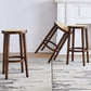 Sgabello da bar rotondo moderno a back-slool con gambe in legno